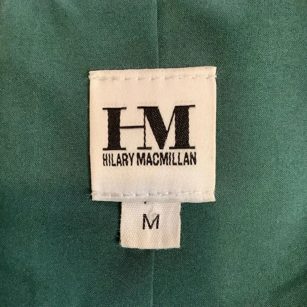 HILARY MACMILLAN Forest Green Vegan Faux Leather Shirt Dress Midi M - Picture 9 of 13